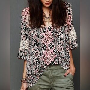 FREE PEOPLE Gypsy Boho Lace Flowy Tunic- Size Small